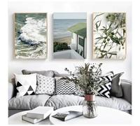 Italy Coastal Landscape Olive Green Botanical Nature Photography Poster Canvas Prints Painting Wall Art Home Decor 40x55cm-3Pcs Frameless
