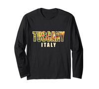 Italy Countryside Landscape Inside Tuscany Bold Letters Long Sleeve T-Shirt