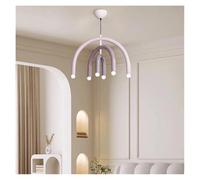 Italy Designer Rainbow Chandelier U-Shaped LED Minimalist Creamy Style Pendant Light for Children's Room and Living Decor(A)