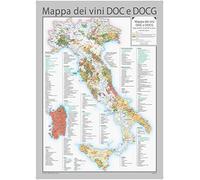 Italy DOC and DOCG Wines Wall Map - English and Italian - 28" x 39" Laminated