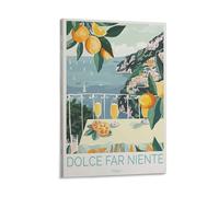 Italy Dolce Far Niente Lemons Coast Travel Wall Art Paintings Canvas Prints Poster Artwork for Living Room Bedroom Bathroom Office Home Decor 16x24inch(40x60cm)