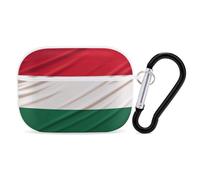 Italy Flag Airpod Pro Case AirPods 2 Case for Women Hard Shell Protective Cover with Carabiner Keychain Compatible with AirPods Case 2nd 1st Generation, Front LED Visible White