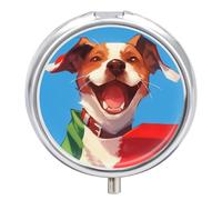 Italy Flag Dog Scarf Pill Case Box with 3 Compartment Medicine Vitamin Organizer for Purse Pocket 5x5cm