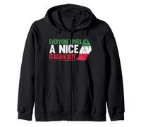 Italy Flag Hand Gesture Everyone Loves A Nice Italian Boy Zip Hoodie