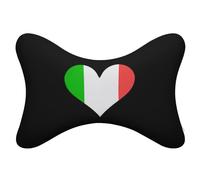 Italy Flag Heart 2 Pcs Car Headrest Pillow Memory Foam Neck Pillows for Driving And Travel