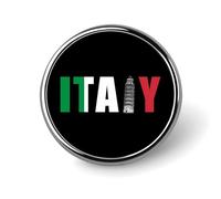 Italy Flag Italia Pisa Leaning Tower Round Pin Brooch Enamel Lapel Badges Jewelry Decor for Backpack Hats