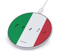 Italy Flag Italian Funny Charger Pad with USB Cable | 10W Max Fast Charging Stand Fit for Most Cell Phone (No AC Adapter)