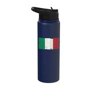 Italy Flag Italian Pride Textless Tattered Grunge Stainless Steel Insulated Water Bottle