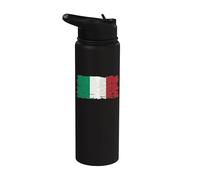 Italy Flag Italian Pride Textless Tattered Grunge Stainless Steel Insulated Water Bottle