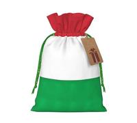 Italy Flag Print Christmas Bag Drawstring Sack For Presents Xmas Seasonal Decor Gift Party Supplies