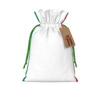 Italy Flag Print Christmas Drawstring Gift Bags Festive Sack Xmas Birthday Party Present Packaging