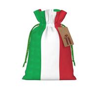 italy flag Print Drawstring linen gifts bag for Christmas Party,holiday packaging presents bags.