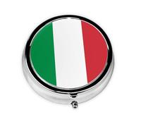 Italy Flag Print Pill Box Purse Small Round Pill Case Decorative Box Metal Medicine Vitamin Pill Organizer for Pocket Or Purse