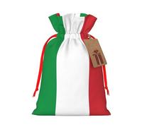 Italy Flag Print Xmas Drawstring Wrapping Bags For Xmas Package Storage, Christmas Party Supplies Favors