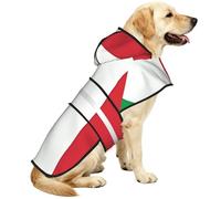 italy flag Reflective Waterproof Dog Raincoat Jacket, Adjustable Hooded Pet Coat with Leash Hole,for Outdoor UseM