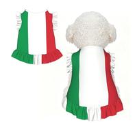 italy flag Ruffle Dog Dress Frilly Sleeveless Breathable Summer Party for Small Dogs Cats S