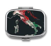 Italy Flag Vintage Italian Italia Travel Pill Organizer 2 Compartments Pill Case Pill Box Containers for Purse Pocket