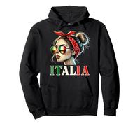Italy Girl Woman Flag Italy Jersey 2024 Pullover Hoodie