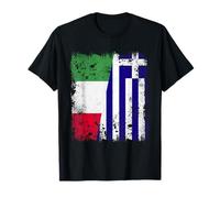 Italy Greece Half Flag Italian Greek Flag Hellas Heritage T-Shirt