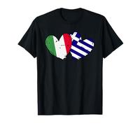 Italy Greece Heart Flags Italian Greek Ancestry Flag T-Shirt