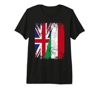Italy Half Britain UK Friendship Flag Italian Premium T-Shirt