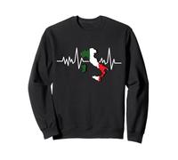 Italy Heartbeat Italian Flag Map Sweatshirt