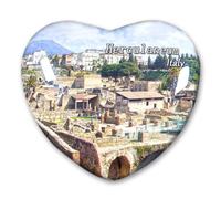 Italy Herculaneum Fridge Magnet Refrigerator Stickers Decorative Travel Souvenir Heart-shaped Glass