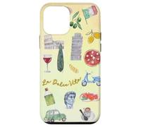 Italy Icons - Watercolor Italian Travel Aesthetic Case for iPhone 12 mini