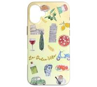 Italy Icons - Watercolor Italian Travel Aesthetic Case for iPhone 16 Plus