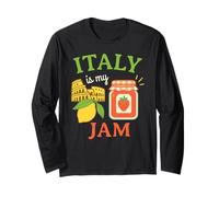 Italy is My Jam Cute Funny Strawberry Retro Travel Vacation Long Sleeve T-Shirt