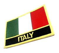 Italy Italian EU European Europe Iron On Embroidery Country Flag Patch Embroidered Fabric Sew On Transfer for Clothes 8cm x 5cm Rectangle Pack of 1