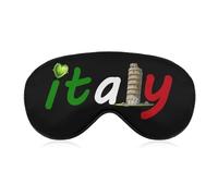 Italy Italian Flag Italia Leaning Tower Sleep Mask Soft Blackout Eye Mask Eye Shade Cover with Adjustable Strap for Men Women
