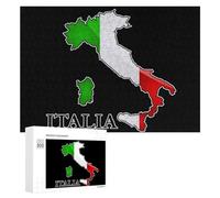 Italy Italian Flag Map Funny Wooden Puzzle Adults Difficult Jigsaw Puzzles with Storage Box for Family Game Birthday Gift