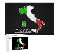 Italy Italian Flag Map Funny Wooden Puzzle Adults Difficult Jigsaw Puzzles with Storage Box for Family Game Birthday Gift