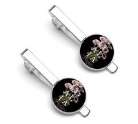 Italy Italian Italia Daisy Bellis Men's Tie Clips Necktie Bar Pinch Clip Set of 2 Formal Business Wedding Accessories