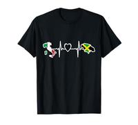 Italy Jamaica Flag - Italian Jamaican Heartbeat T-Shirt