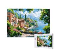 Italy Jigsaw Puzzles for Adults 500, Boat Large Wooden Puzzles for Adults, Funny/Difficult/Impossible/Challenging Decompression Games, As a Birthday for Women and Men 2T-848