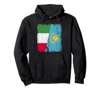 Italy Kazakhstan Half Flag Italian Kazakh Jersey Pullover Hoodie