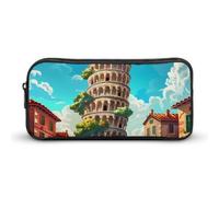Italy Landmark Pisa Tower Large Pencil Case Big Capacity Pencil Pouch Pen Bag Marker Pen Case for Women Men