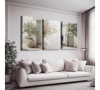 Italy Landscape Canvas Wall Art Olive Tree Poster Green Botanical Prints Sage Green Wall Art Italian City Landscape Poster Prints Tree Painting Canvas Rustic Italy Art for Bedroom 16x24inch Wood Frame