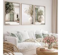 Italy Landscape Canvas Wall Art Olive Tree Poster Green Botanical Prints Sage Green Wall Art Italian City Landscape Poster Prints Tree Painting Canvas Rustic Italy Art for Bedroom 16x24inch No Frame