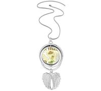 Italy Landscape The Leaning Tower of Pisa Pendant Angel Wings Rotating Necklace Jewelry
