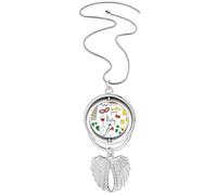 Italy Landscape The Leaning Tower of Pisa Pendant Angel Wings Rotating Necklace Jewelry