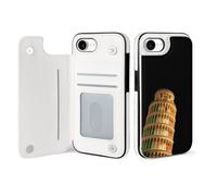 Italy Leaning Tower of Pisa Phone Case Compatible with iPhone 16/16 Plus/16 Pro/16 Pro Max/ 16 E/16 SE4 Flip Protective Cover with Card Holder