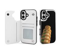 Italy Leaning Tower of Pisa Phone Case Compatible with iPhone 16/16 Plus/16 Pro/16 Pro Max/ 16 E/16 SE4 Flip Protective Cover with Card Holder