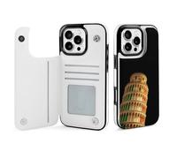 Italy Leaning Tower of Pisa Phone Case Compatible with iPhone 16/16 Plus/16 Pro/16 Pro Max/ 16 E/16 SE4 Flip Protective Cover with Card Holder