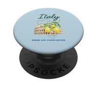 Italy Lemon Colosseum Rome Map Italian Summer Vacation PopSockets Adhesive PopGrip
