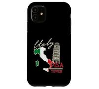 Italy Map And The Leaning Tower Of Pisa Italia Flag Case for iPhone 11