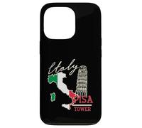 Italy Map And The Leaning Tower Of Pisa Italia Flag Case for iPhone 13 Pro
