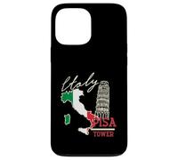 Italy Map And The Leaning Tower Of Pisa Italia Flag Case for iPhone 13 Pro Max